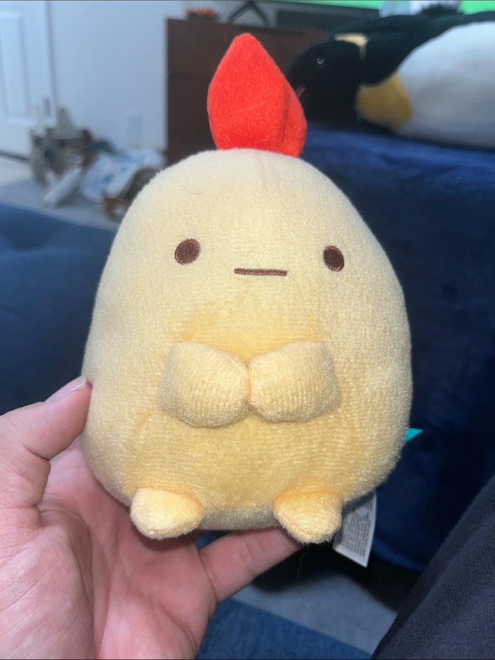 Plush Yellow Chick Stuffed Animal with Red Crest - Soft Cuddly Toy